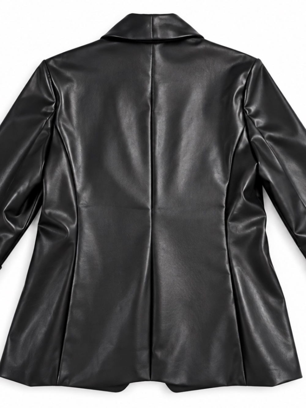 Anne Klein Black Faux Leather Blazer – Size L - Picture 2 of 5